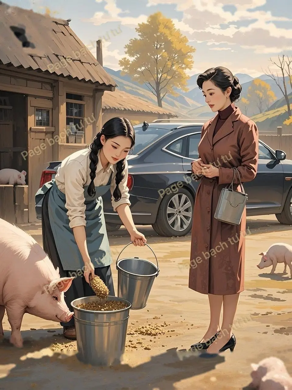 Bìa CÔ GÁI NUÔI HEO VÀ CÔ TIỂU THƯ GIẢ