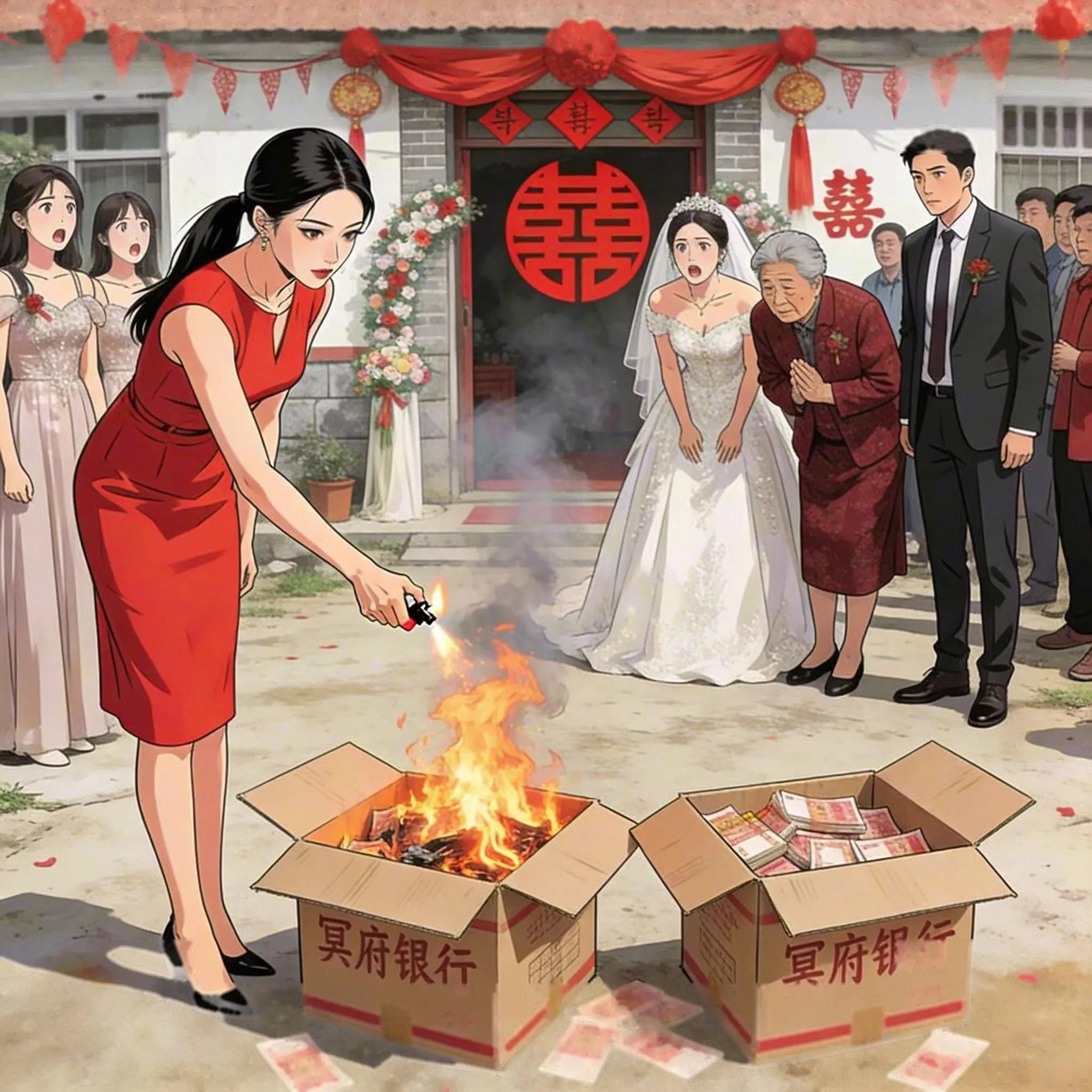 Bìa Ngày Đón Dâu, Của Hồi Môn Triệu Tệ Biến Thành Hai Thùng Tiền Âm Phủ